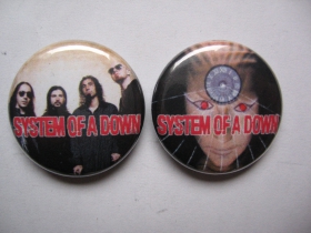 System of a Down, odznak 25mm cena za 1ks (počet kusov a konkrétny model napíšte v objednávke do rubriky KOMENTÁR)